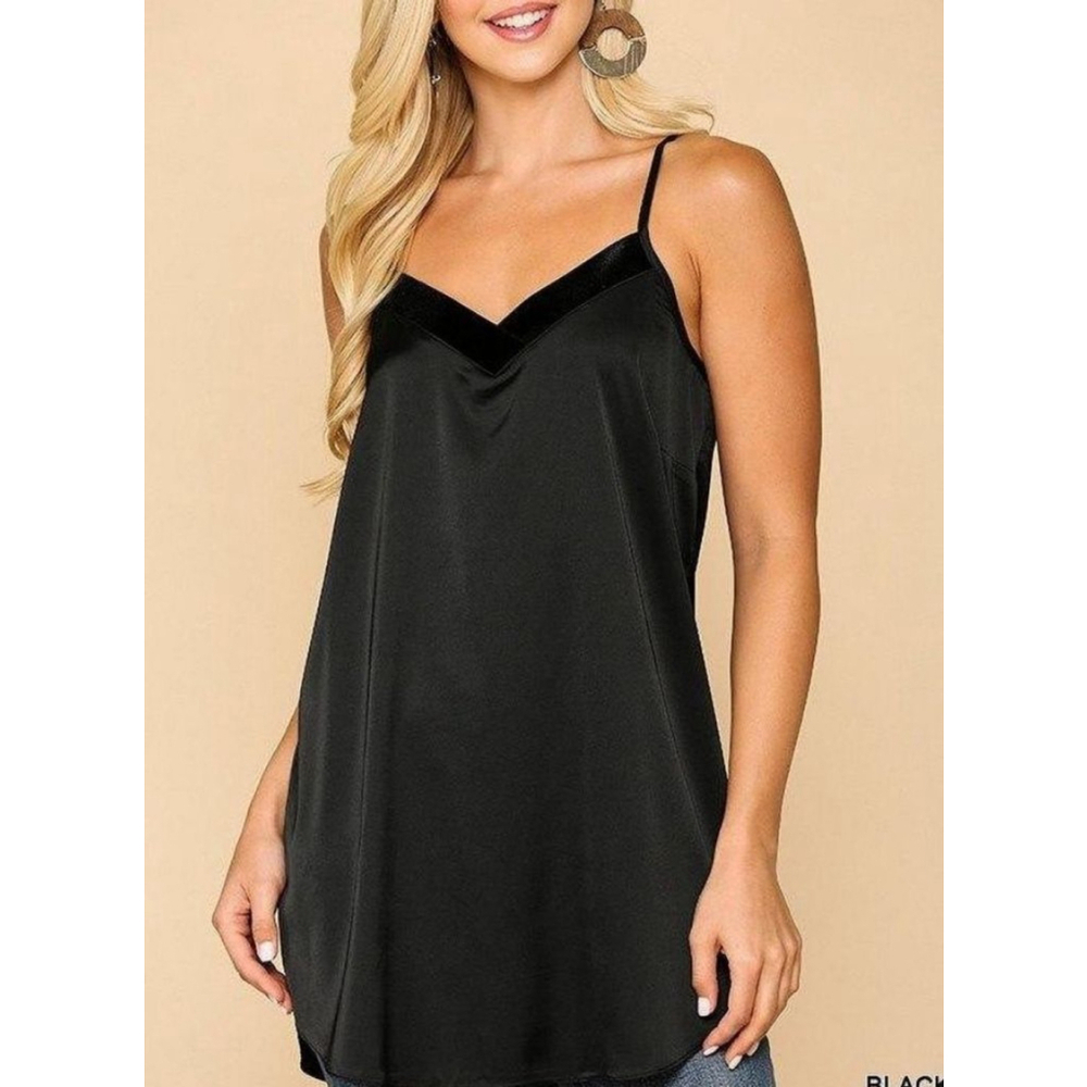 Women's GiGiO Black Satin Chemise Slip Dress M
